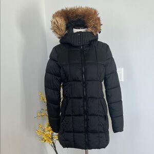 Marc New York Andrew MarcBlack Puffer Jacket with Faux Fur Trim